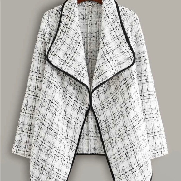 Tops - Tweed waterfall cardigan/coat